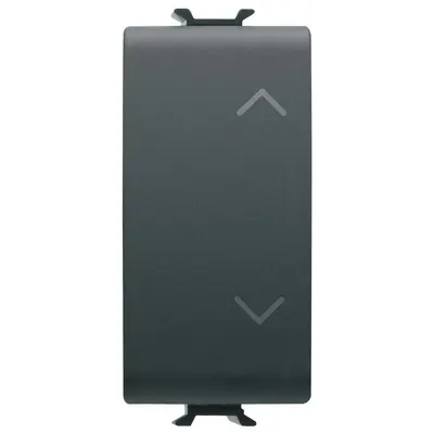 Buton jaluzele 1 modul Gewiss Chorus GW12140, 1P ND+ND 10A, interblocare, negru atin