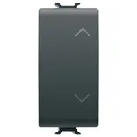 Buton jaluzele 1 modul Gewiss Chorus GW12140, 1P ND+ND 10A, interblocare, negru atin