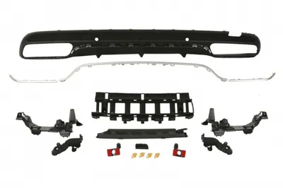 Acoperire bara Spate (cu paranteze de montaj; cu sipci cromate, AMG STYLING, cu suport de gauri, negru) MERCEDES C (A205), C (C205), C T-MODEL (S205), C (W205) KABRIOLET-LIMUZINA 12.13-04.23