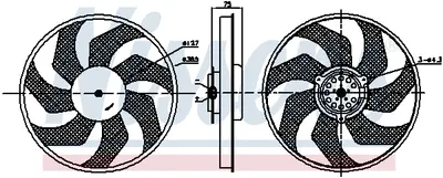 Ventilator radiator potrivit NISSAN PRIMASTAR; OPEL VIVARO A; RENAULT TRAFIC II 1.9D-2.5D 02.01