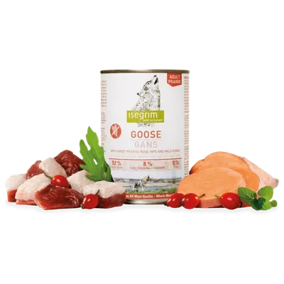 ISEGRIM, XS-XL, Gâsca, conservă hrană umedă fără cereale câini, (în sos), 800g