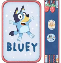 Penar cu rechizite Graffiti Bluey - Blue, 2 fermoare