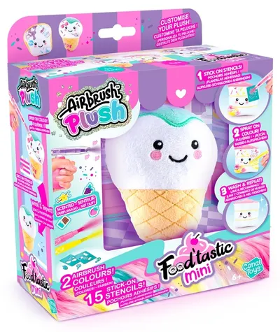 Set creativ Canal Toys - Airbrush Plush Food'tastic Mini, sortiment