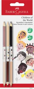Un set de creioane cu două capete Faber-Castell -Copiii lumii, 3 buc.