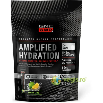 Electroliti cu Aroma de Lamaie si Lime Amplified Hydration 152g - 20 plicuri