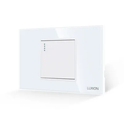 Intrerupator Simplu Mecanic LUXION cu Rama din Sticla, Standard Italian, 2/3M