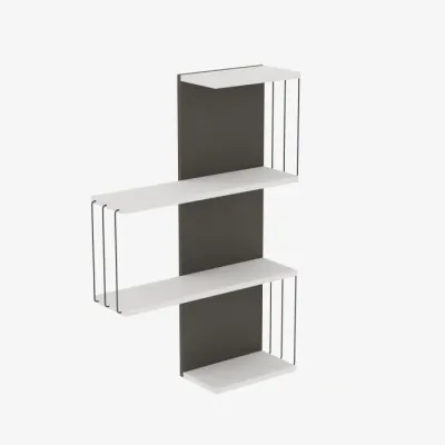 Raft suspendat CAMBEL, alb + antracit, 64x19x96 cm