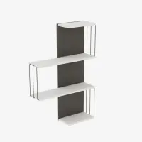 Raft suspendat CAMBEL, alb + antracit, 64x19x96 cm