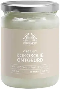 Organic Coconut Oil Odourless, 500 ml, Mattisson Healthstyle
