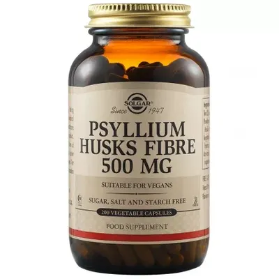 Fibre din tarate de Psyllium 500 mg, 200 capsule, Solgar