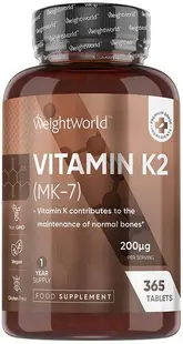 Vitamin K2, 200 µg, 365 tablete, Weight World
