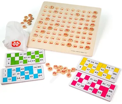 Bingo Bigjigs clasic din lemn - 105 de piese
