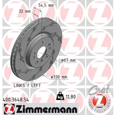 Disc frana ZIMMERMANN 400.3648.54
