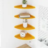 vidaXL Raft Suspendat pentru Colț 4 buc. Galben muștar 24 x 24 x 2 cm