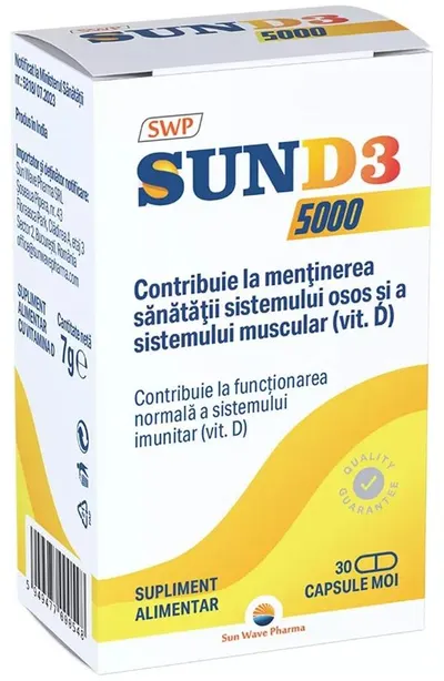 Sun D3, 5000 UI, 30 capsule , Sun Wave Pharma