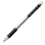 Creion mecanic UNI Shalaku M5-101, 0. 5mm, grip cauciucat, corp transparent negru, cu guma de sters