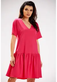 Rochie dama Bumbac - M295 - Fuchsia -