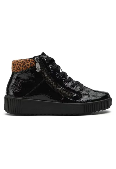 Pantofi dama - piele ecologica - fermoar - negru
