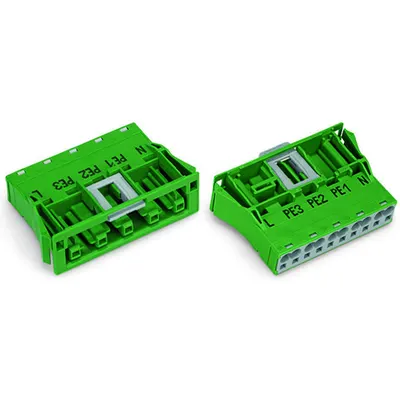 Snap-in plug; 5-pole; Cod. Q; 4,00 mm²; green