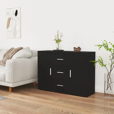 vidaXL Servantă, negru, 91x29,5x65 cm, lemn prelucrat