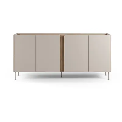 Comodă crem/în culoare naturală cu aspect de lemn de stejar 180x82x40 cm Lucile – Marckeric