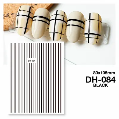 Matrita unghii autocolanta DH-084 - linii Black