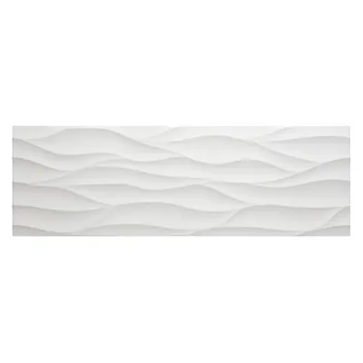 Faianta rectificata Onda Wavy White glossy 30 x 90