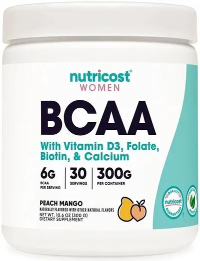 Women BCAA with Vitamin D3, Folate, Biotin & Calcium, mango, 300 g, Nutricost