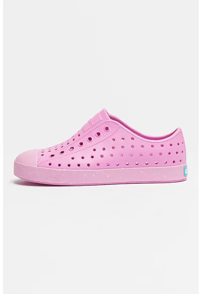 Tenisi slip-on cu talpa cu pete decorative Jefferson Bloom - Alb/Fucsia/Roz pastel