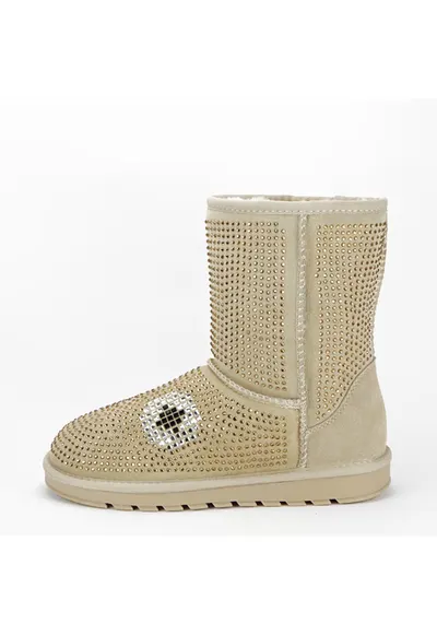 Cizme bej din piele naturala W8008 112 13725 - Bej