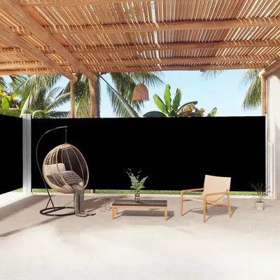 vidaXL Copertină laterală retractabilă, negru, 200x1000 cm