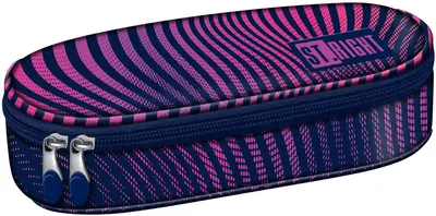 Penar oval pentru școală St. Right Violet Gradient Wave -Cu 1 fermoar