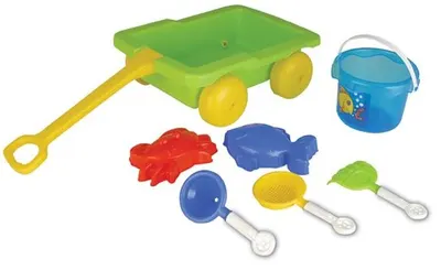 Set plaja copii Pilsan - Carucior cu galeata si accesorii