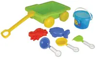 Set plaja copii Pilsan - Carucior cu galeata si accesorii