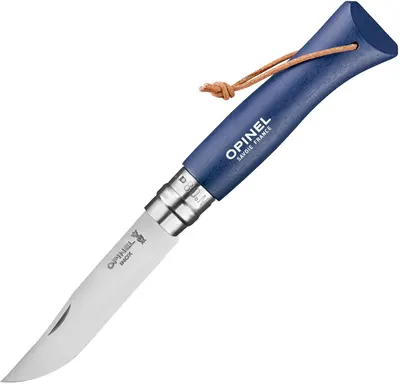 Cuțit pliabil Opinel Inox - Colorama, №8, albastru