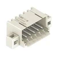 THT male header; 1.0 mm Ø solder pin; angled; clamping collar; Pin spacing 3.5 mm; 10-pole; light gray