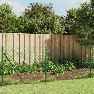 vidaXL Gard de plasă de sârmă, verde, 1,1x10 m
