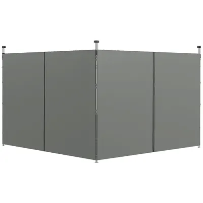 Outsunny Panouri Laterale pentru Foisor cu Usi cu Fermoar, pentru Foisoare Pliabile de 3x3(m) sau 3x6m, Gri Inchis | Aosom Romania