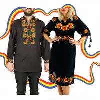 Set Cuplu Traditional 390 Camasa Traditionala si Rochie Traditionala