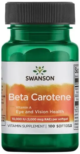 Beta Carotene, 3000 mcg, 100 capsule moi, Swanson