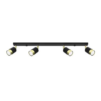 Corp de iluminat pentru tavan NERO 4 negru/auriu