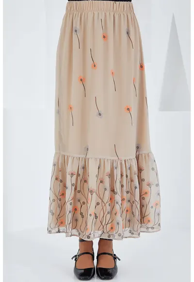 Fusta maxi - HiCCUP - imprimeu floral - poliester