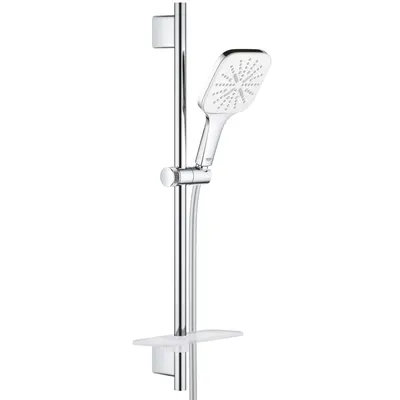 Coloana de dus Grohe Rainshower SmartActive Cube 26584LS0, conexiune 1/2, universala, 3 pulverizari, 600 mm, 1.75 m, anti-calcar, Crom