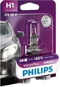 Bec auto Philips - H1, Vision plus +60% more light, 12V, 55W, P14.5s