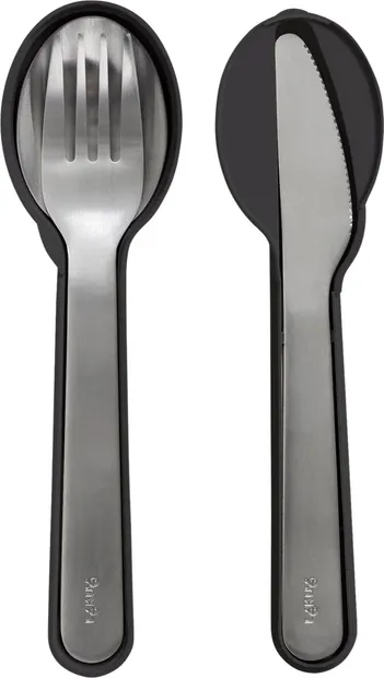 Set de ustensile pentru călătorie Lekue – On The Go, 3 piese, negru