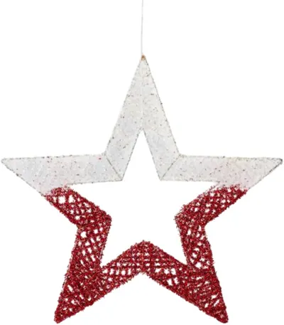 Decorare Eurolamp - Stea, 45 cm, alb-roșie