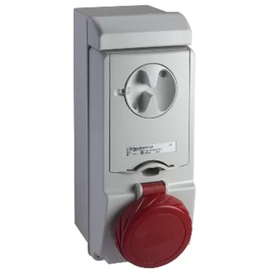 Priza interblocata Unika, 32 A, 3P + E, 380, 415 V AC, IP65, pt perete