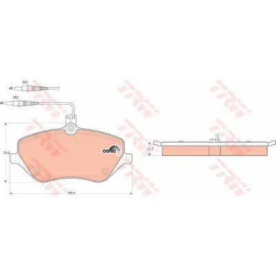 Set placute frana, frana disc TRW GDB1595