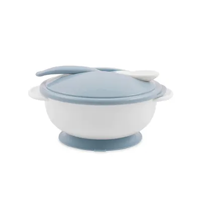 Set castronel cu lingura Lorelli Baby Moonlight Blue