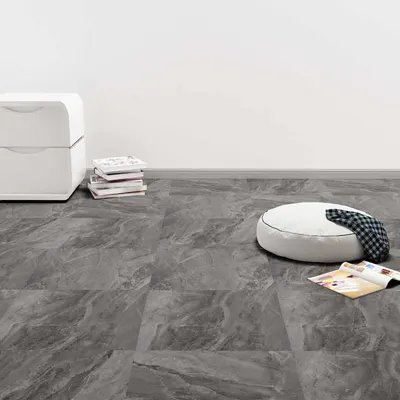 vidaXL Plăci de Pardoseală Negru și Alb 5,11 m² 55 buc. PVC